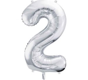 Unique Jumbo Number 2 Silver Balloon Party Supplies Decorations Ideas Novelty Gift