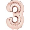 Anagram Jumbo Number 3 Rose Gold Balloon Party Supplies Decorations Ideas Novelty Gift