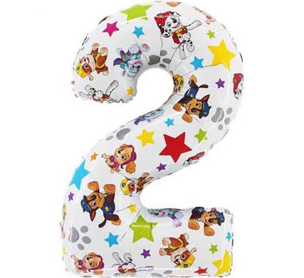 Paw Patrol Jumbo White Number 2 Balloon Party Supplies Decorations Ideas Novelty Gift