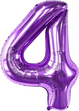 NorthStar Jumbo Number 4 Purple Balloon Party Supplies Decorations Ideas Novelty Gift