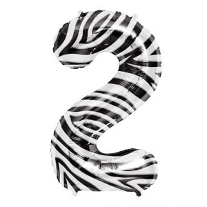 North Star Jumbo Number 2 Zebra Print Balloon Party Supplies Decorations Ideas Novelty Gift