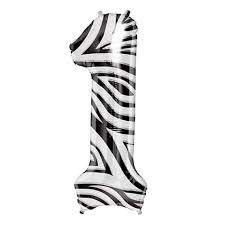 NorthStar Jumbo Number 1 Zebra Print Balloon Party Supplies Decorations Ideas Novelty Gift