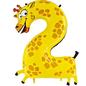 Animaloons Jumbo Number 2 Giraffe Balloon Party Supplies Decorations Ideas Novelty Gift