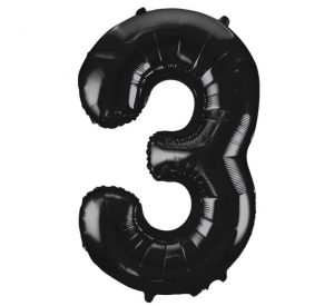 NorthStar Jumbo Number 3 Black Balloon Party Supplies Decorations Ideas Novelty Gift