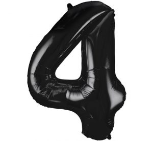 Anagram Jumbo Number 4 Black Balloon (Old Style) Party Supplies Decorations Ideas Novelty Gift