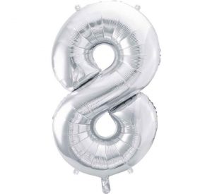 Unique Jumbo Number 8 Silver Balloon Party Supplies Decorations Ideas Novelty Gift