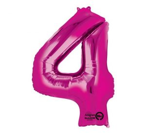 Anagram Jumbo Number 4 Magenta Balloon Party Supplies Decorations Ideas Novelty Gift