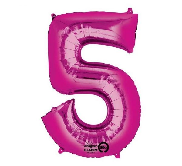 Anagram Jumbo Number 5 Magenta Balloon Party Supplies Decorations Ideas Novelty Gift