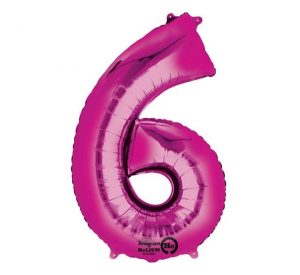 Anagram Jumbo Number 6 Magenta Balloon Party Supplies Decorations Ideas Novelty Gift
