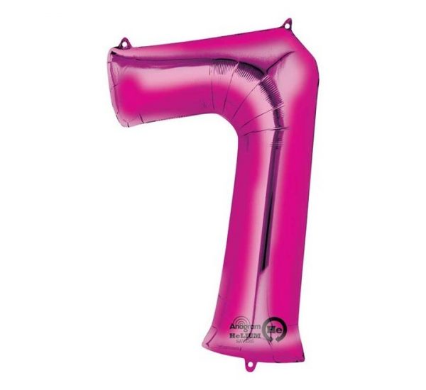 Anagram Jumbo Number 7 Magenta Balloon Party Supplies Decorations Ideas Novelty Gift