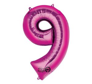Anagram Jumbo Number 9 Magenta Balloon Party Supplies Decorations Ideas Novelty Gift