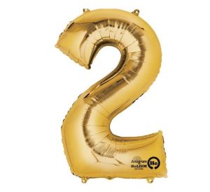 Anagram Jumbo Number 2 Gold Balloon Party Supplies Decorations Ideas Novelty Gift