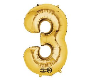 Anagram Jumbo Number 3 Gold Balloon Party Supplies Decorations Ideas Novelty Gift