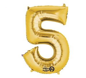 Anagram Jumbo Number 5 Gold Balloon Party Supplies Decorations Ideas Novelty Gift