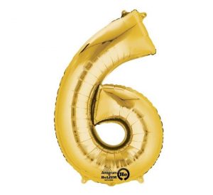 Anagram Jumbo Number 6 Gold Balloon Party Supplies Decorations Ideas Novelty Gift