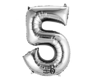 Anagram Jumbo Number 5 Silver Balloon Party Supplies Decorations Ideas Novelty Gift