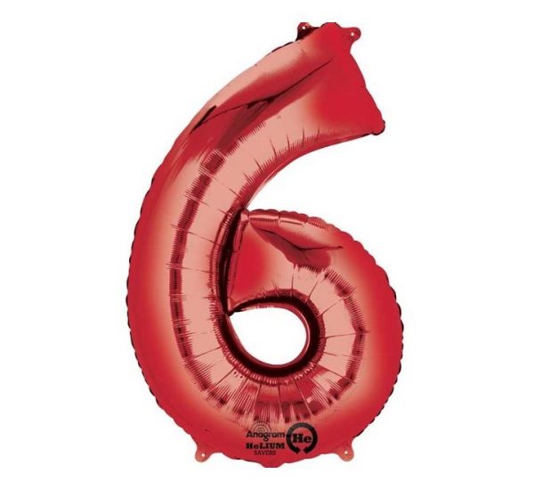 Anagram Jumbo Number 6 Red Balloon Party Supplies Decorations Ideas Novelty Gift