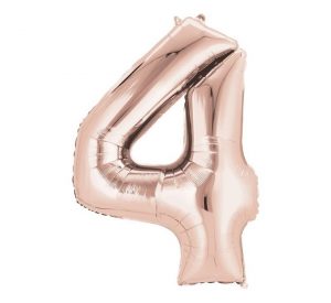 Anagram Jumbo Number 4 Rose Gold Balloon Party Supplies Decorations Ideas Novelty Gift