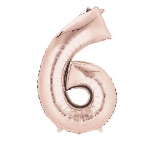 Anagram Jumbo Number 6 Rose Gold Balloon Party Supplies Decorations Ideas Novelty Gift