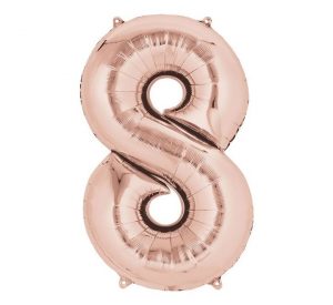 Anagram Jumbo Number 8 Rose Gold Balloon Party Supplies Decorations Ideas Novelty Gift