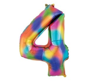 Anagram Jumbo Number 4 Rainbow Balloon Party Supplies Decorations Ideas Novelty Gift