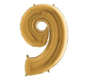 Anagram Jumbo Number 9 Gold Balloon (Old Style) Party Supplies Decorations Ideas Novelty Gift