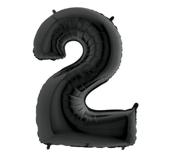 Anagram Jumbo Number 2 Black Balloon (Old Style) Party Supplies Decorations Ideas Novelty Gift