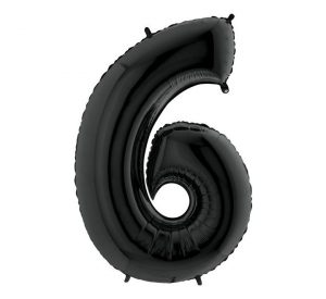 Anagram Jumbo Number 6 Black Balloon (Old Style) Party Supplies Decorations Ideas Novelty Gift