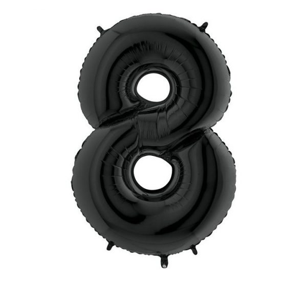 Anagram Jumbo Number 8 Black Balloon (Old Style) Party Supplies Decorations Ideas Novelty Gift