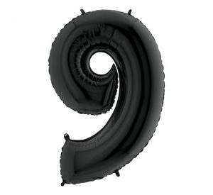 Anagram Jumbo Number 9 Black Balloon (Old Style) Party Supplies Decorations Ideas Novelty Gift
