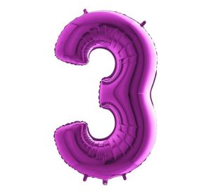 Betallic Jumbo Number 3 Purple Balloon Party Supplies Decorations Ideas Novelty Gift