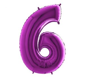 Grabo Jumbo Number 6 Purple Balloon Party Supplies Decorations Ideas Novelty Gift