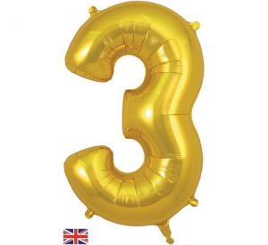 Unique Jumbo Number 3 Gold Balloon Party Supplies Decorations Ideas Novelty Gift
