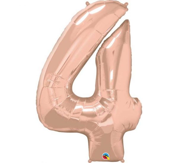 Qualatex Jumbo Number 4 Rose Gold Balloon Party Supplies Decorations Ideas Novelty Gift