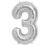 Kaleidoscope Jumbo Number 3 Silver Balloon Party Supplies Decorations Ideas Novelty Gift