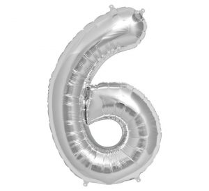 Unique Jumbo Number 6 Silver Balloon Party Supplies Decorations Ideas Novelty Gift