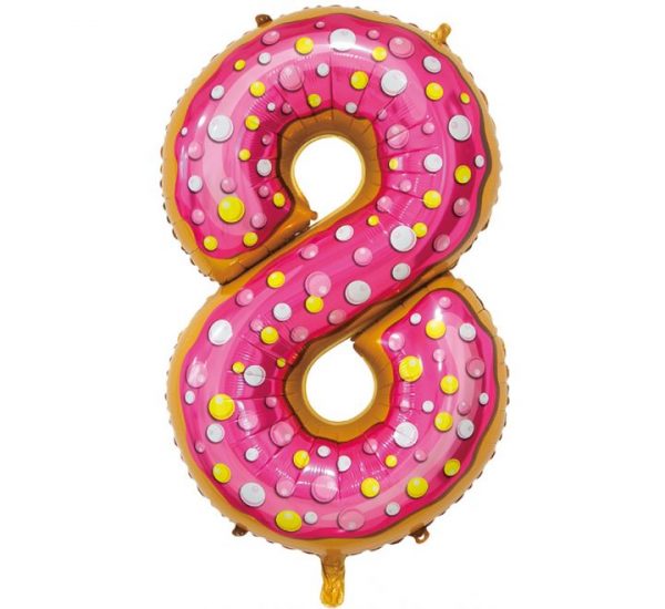 Doughnut Jumbo Number 8 Balloon Party Supplies Decorations Ideas Novelty Gift