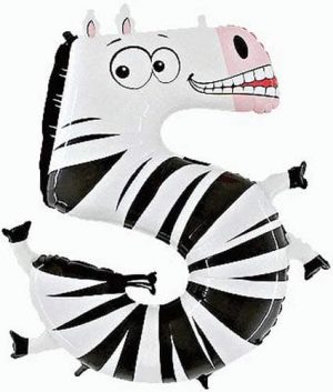 Animaloons Jumbo Number 5 Zebra Balloon Party Supplies Decorations Ideas Novelty Gift