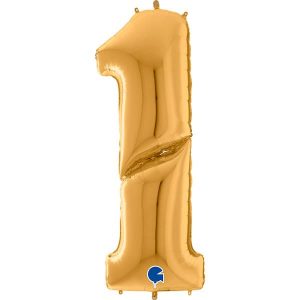 Giant Grabo Jumbo Number 1 Gold Balloon Party Supplies Decorations Ideas Novelty Gift 640201G