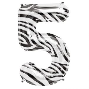 NorthStar Jumbo Number 5 Zebra Print Balloon Party Supplies Decorations Ideas Novelty Gift