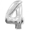 Anagram Jumbo Number 4 Silver Balloon (Old Style) Party Supplies Decorations Ideas Novelty Gift