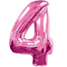 Anagram Jumbo Number 4 Magenta Balloon (Old Style) Party Supplies Decorations Ideas Novelty Gift
