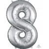 Anagram Jumbo Number 8 Silver Balloon Party Supplies Decorations Ideas Novelty Gift
