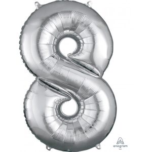 Anagram Jumbo Number 8 Silver Balloon Party Supplies Decorations Ideas Novelty Gift