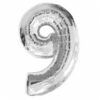 Anagram Jumbo Number 9 Silver Balloon Old Style Party Supplies Decorations Ideas Novelty Gift 13753