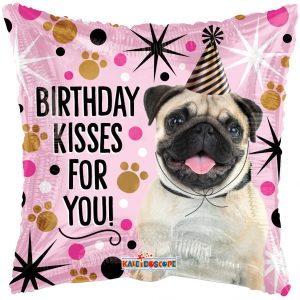 Pug Birthday Kisses 18in Balloon Party supplies decorations ideas novelty gift 16142-18