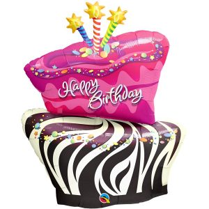 Glam Zebra Birthday Cake 41in Shape Balloon Party Supplies Decoration Ideas Novelty Gift 16081