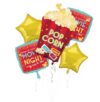 Popcorn Movie Night 5-Balloon Bouquet Party Supplies Decoration Ideas Novelty Gift 45638