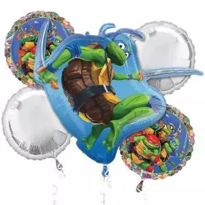 Teenage Mutant Ninja Turtles 5-Balloon Bouquet Party Supplies Decoration Ideas Novelty Gift 46274