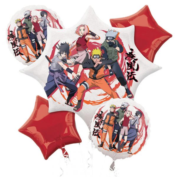 Naruto 5-Balloon Bouquet Party Supplies Decorations Ideas Novelty Gift 46598